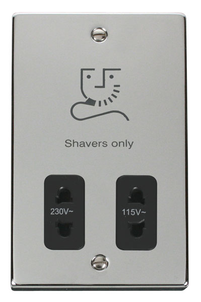 Click VPCH100BK Shaver Socket 115/230V