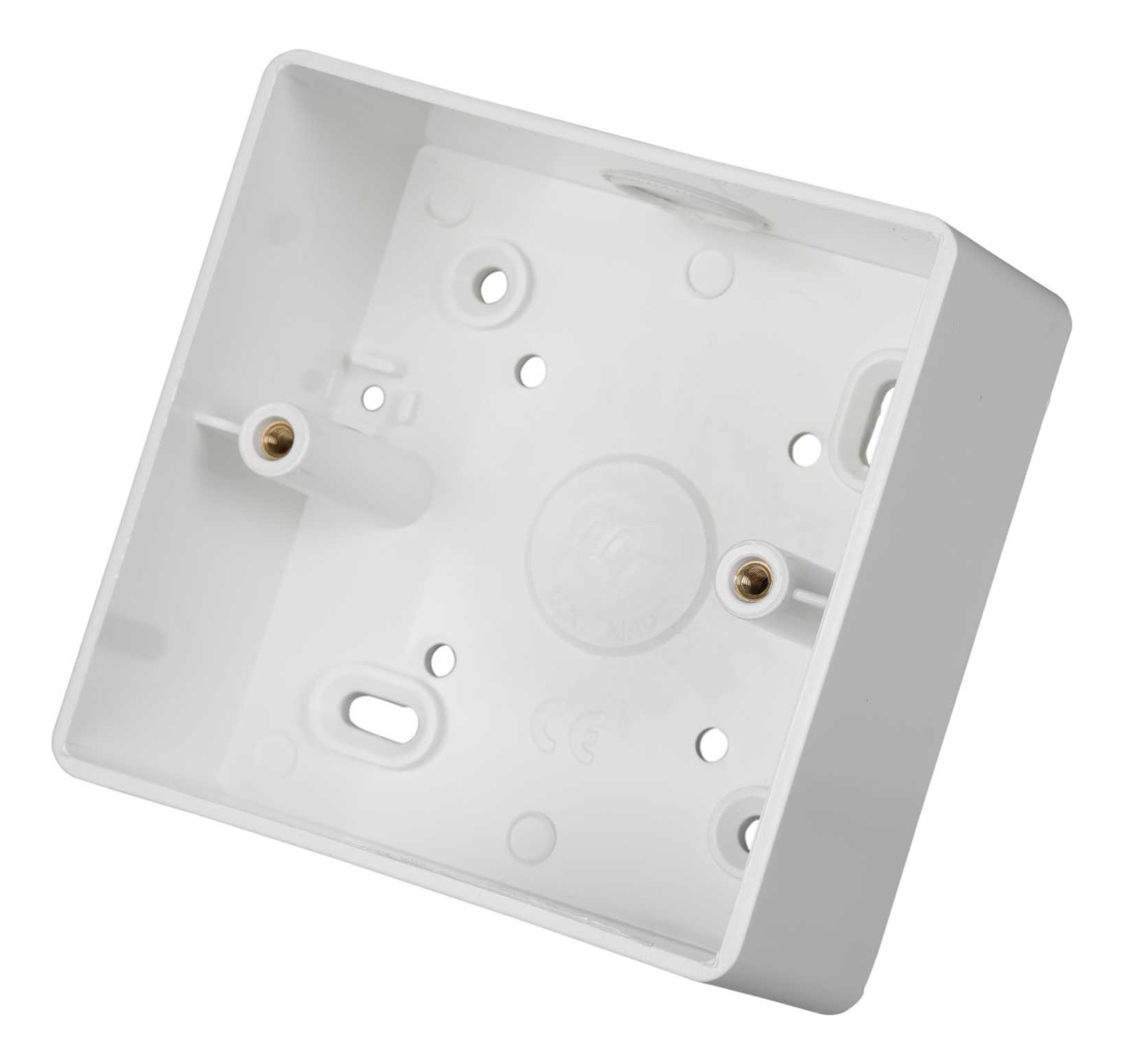MT 1 Gang 44mm PVC Round Edge Surface Box w/ 20mm K/O White