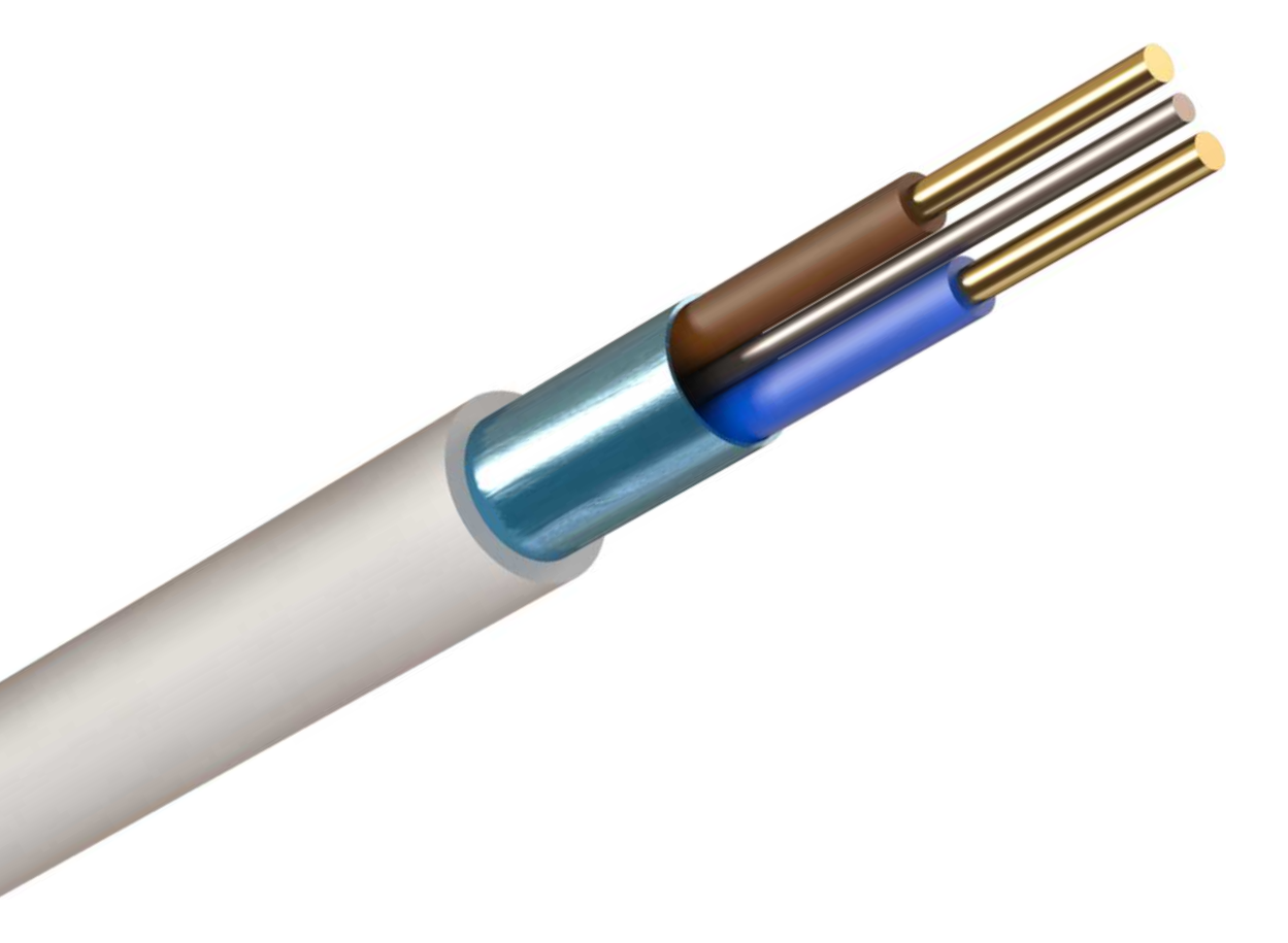 Fire Cable 2Core+Earth 4.0mm White