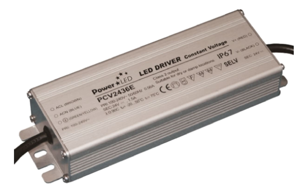 Powerled LED Constant Voltage Driver 24Volt 36Watt IP67