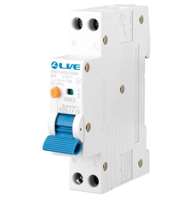Liveelec SRN RCBO C Curve Type A Mini Double Pole Bi Directional 20amp 30mA