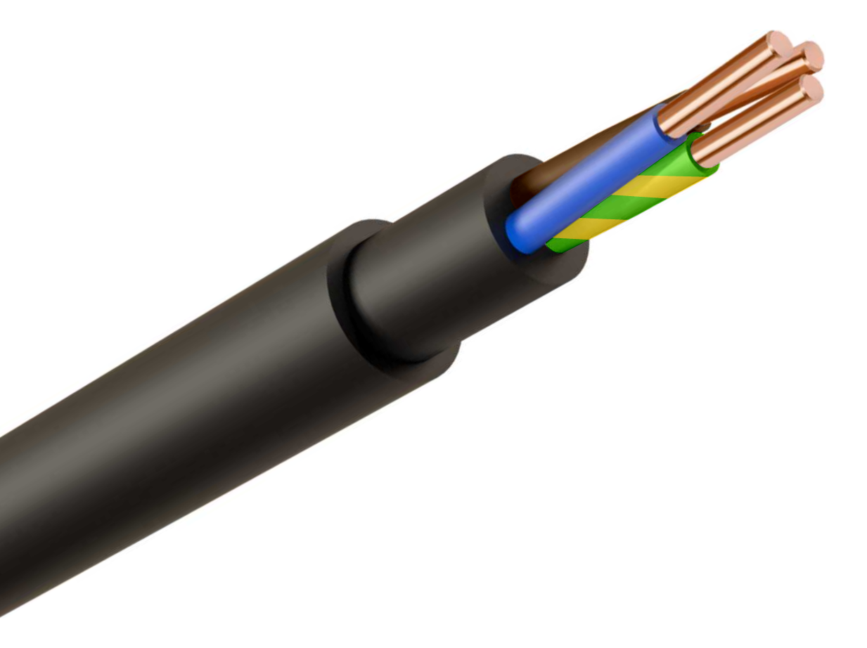 NYYJ Cable 10.0mm 3 Core Black E