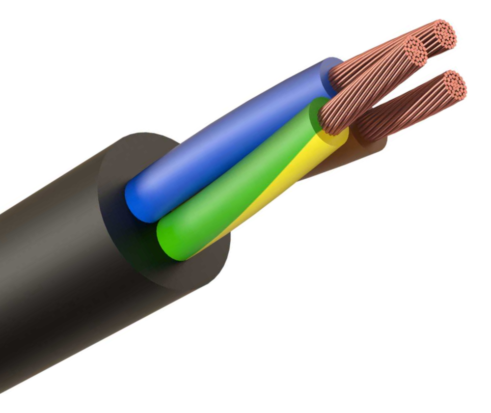 Cable 2.5mm 3Core H07RN-F Rubber Flexible Black F