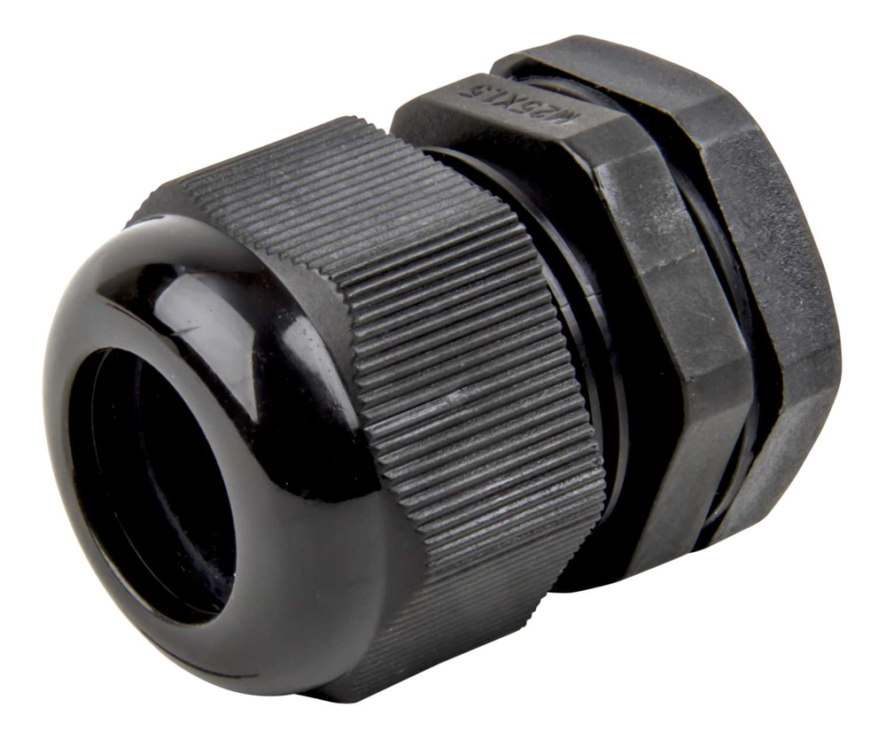 Compression Cable Gland 25mm Black 13-18mm