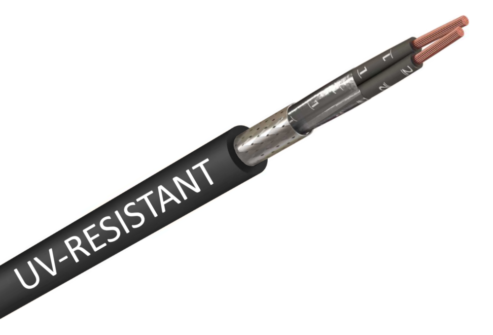 CY Cable 1.5mm 2 Core Overall Screened PVC Black UV Resistant