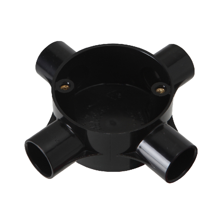 Connect Electrical Wholesale Ltd | MT 4 Way Circular Box 20mm Black